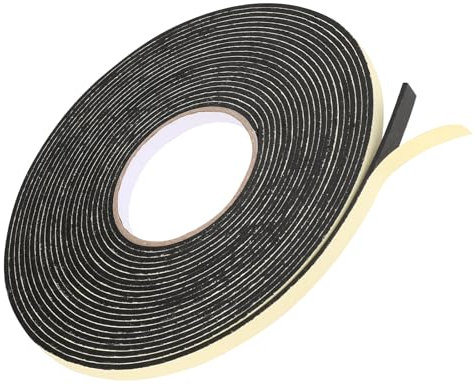 Nastro sigillante autoadesivo per porte finestre, 10 mm (larghezza) x 2 mm (diametro)/15 m (profondità) guarnizione in gomma contro correnti d'aria