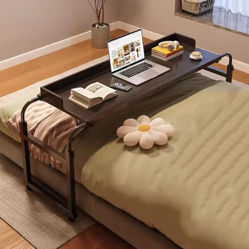 Bedtable Mobile Bedside Table With Wheels,Food Tray Desk Rolling Medical Table Height Adjustable Computer Workstation Fully Adjustable Height And Length Desk Tray Sofa Side Bed Laptop Cart(C