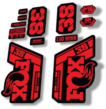 Gabel Ersatz Aufkleber kompatibel für Fox 38 2021 Performance Elite Serie Rot (matt)