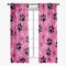 Hixingo Sheer Voile Gardinen Fußabdrücke von Hunden Vorhänge, 2er Set Vorhang mit Ösen, Anmut Halbtransparent Scheibengardinen Wohnzimmer Küchen (140x244cm,Pink Lila)