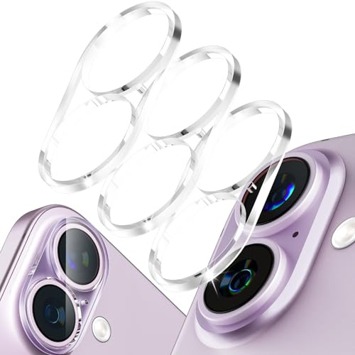 imluckies [Lot de 3 Protection Objectif Caméra Arrière pour iPhone 17/ iPhone 16/ iPhone 16 Plus, Verre Trempé 9H, Anti-Rayures, Ultra HD Protection Camera Film [Mode de Prise de Vue Nocturne]