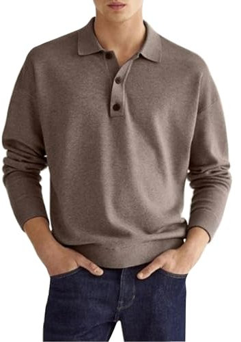 hehiy Poloshirt Herren Langarm Polohemd Herren Poloshirt Baumwolle Golf Poloshirt Casual MäNner Langarm Herren Poloshirt 3XL Mit Brusttasche
