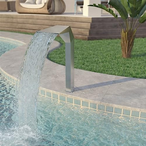 Haus & Garten, Dekoration, Springbrunnen & Teiche, Springbrunnen & Wasserfälle, aus Edelstahl, 50 x 30 x 90 cm, Silber