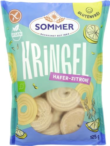 Sommer & Co. Bio Glutenfrei Kringel Hafer Zitrone, 125g, vegan - Bio Gebäck & Snacks in bester Qualität 1 x 125 g