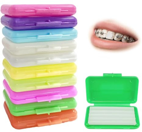 10 Kasten Zahnspangen Wachs, Kieferorthopädisches Wachs, Für Zahnspangenträger zur Linderung Von Reizungen Und Schmerzen (10-Typen Geschmack)