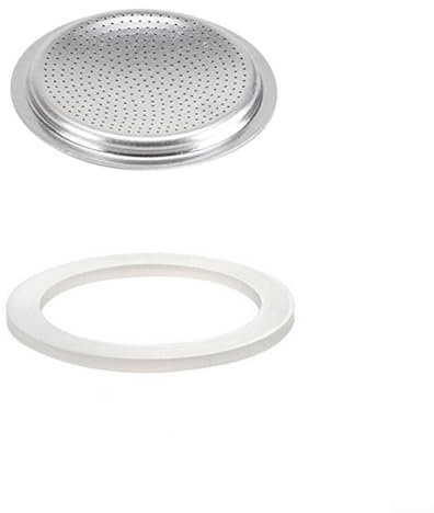 Niceminiwall Replacement Gasket Seal, for Coffee Espresso Moka Stove Pot,Top Silicone Rubber,Silicone Rubber Replacement,Gasket Seal Rings Filter Set(3 cup+sieve)