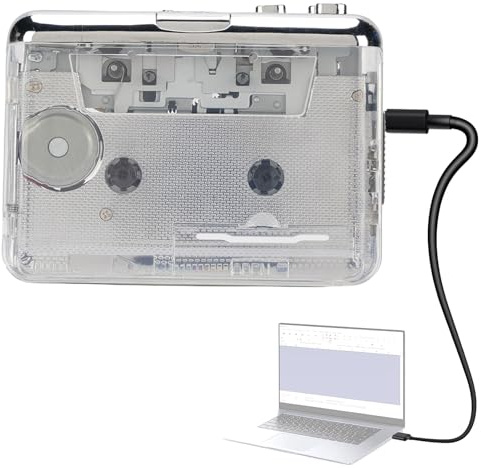 VBESTLIFE Kassette Tape Player, Tonband -Rekorder -Audiokassette Zum Digitalen Konverter über USB C, Auto Rewind, Eingebaute Kopfhörer, Vollständige Stereoanlage