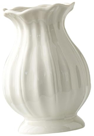 MAGICLULU Dekorative Vase aus Keramik Weiß Moderne Tischdekoration für Zuhause und Büro Hohe Blumenvase für Blumen Neutrale Wohndekoration