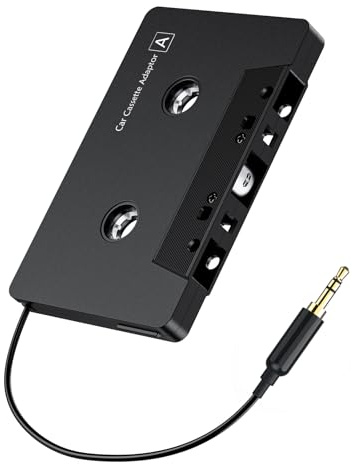 Kitgody Kassette zu Aux Adapter for Auto, Kassettenadapter, Auto-Audio-Kassette auf AUX-Adapter, 3,5-mm-AUX-Kabeladapter für Auto, Schwarz