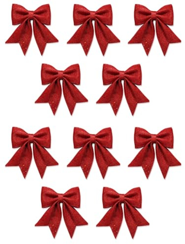 Wzxksoac Christmas Bows 10PCS Red Christmas Tree Hanging Decorations Christmas Hanging Decorations Bowknot Tree Ornaments