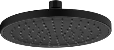 Bristan 200mm Round Fixed Rainfall Shower Head, Easy Clean Nozzles, Black Finish