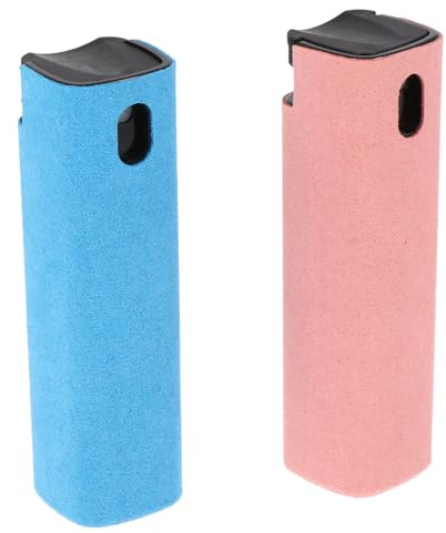SHINEOFI 2Pcs Portable Screen Cleaner Spray Set for Phone, Laptop, Glasses – Blue and Oval Lens Cleaner with PC Case, Travel-Friendly Digital Device Cleaning Kit