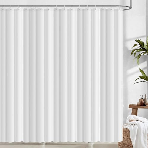 Leseed Duschvorhang 240x200 cm mit Haken, Anti-schimmel Wasserdicht, Weiß | Der Shower Curtain Besteht aus Polyester In Verschiedenen Größen und Farben Erhältlich waschbar