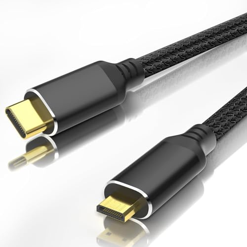 RUIZHI Câble USB C vers micro HDMI 1,8 m en nylon tressé, 4K @ 60 Hz/2K @ 120 Hz USB-C vers micro HDMI pour écrans portables, tablettes, cartes graphiques, mini projecteurs, non bidirectionnel