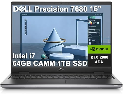 Dell Precision 7000 7680 Mobile Workstation Laptop (NVIDIA RTX 2000 Ada 8GB, 16 FHD+, Intel Core i7-13850HX (> Ultra 7-155U), 64GB LPCAMM2 DDR5, 1TB SSD) Pro Max for Designer, Engineer, Win 11 Pro