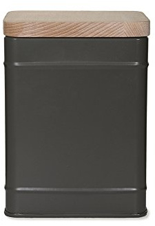 Garden Trading Borough Canister - Small Crafted in Beech, Powder Coated Steel & Steel | H14 X W11.5 X D11.5cm