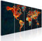 decomonkey Bilder Weltkarte 200x80 cm 5 Teilig Wandbild Groß Leinwandbild XXL Deko Wohnzimmer Schlafzimmer Büro Wanddeko Leinwand Pictures For Wall Poster Wall Painting Modern Landkarte