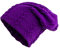 Shenky warme Beanie Mütze mit Grobstrick Zopf Muster (Lila)