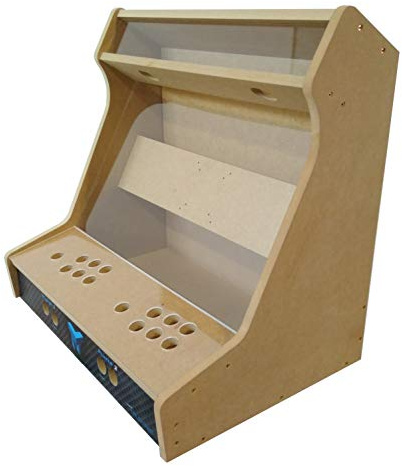 Kit bartop TALENTEC de 24” en Bois MDF + méthacrylate pour Jeux d'arcade. Trous de 28 mm pour joysticks et Boutons.