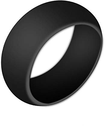 Boolavard Silikon Ehering für Männer und Frauen Preiswerte Silikon Gummiband, 7 Pack, 5 Pack & Singles - Weiß, Grau, Silber, Blau (Schwarz, 11-20.70mm)