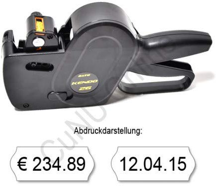 Sato Preisauszeichner Kendo 26x12-6 für Preise und Datum inkl. Etiketten nach Wahl (B: inkl. 7.500 MHD-Etiketten 26x12)
