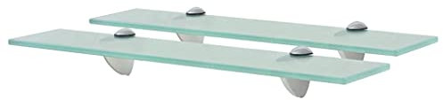 vidaXL 2X Estantes Flotantes Balda Colgantes Expositora Estantería Montado para Libros y Objetos Decoración Parillo Almacenamiento Vidrio 50x20cm