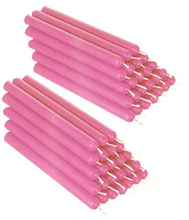 NKlaus 50x rose Bienenwachs 12cm rußfrei Handarbeit Tafelkerze Ritualkerze Tropfkerzen 36347