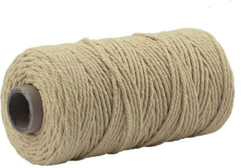 MoonyLI Makramee Schnur farbige Baumwollschnur 4 Stränge Twist Baumwollseil Naturbaumwollseil (3 mm x 100 Yard)