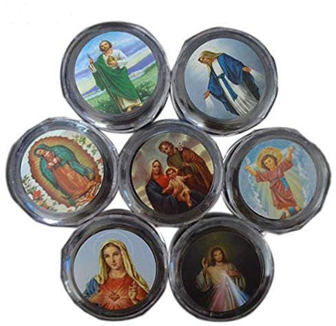 Yushu Aufbewahrungsbox aus Kunststoff für runde Perlen, katholisches Rosenkranz, Kreuz, religiöse Halsketten, Schmuck, Armbänder, tragbare Box Behälter für Zuhause, zufällige Muster, 10 Stück