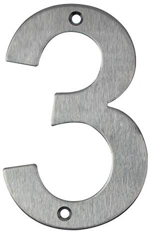 Número de casa, de acero inoxidable para atornillar, número de puerta de diseño (3)