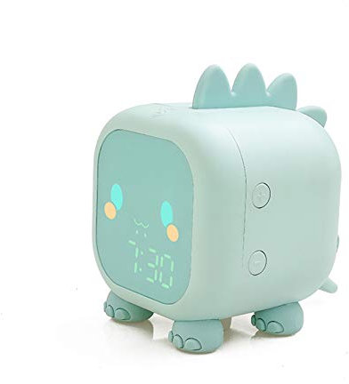 Kinder Lichtwecker Mädchen, Digitaler KinderWecker für Mädchen Jungen mit Sonnenaufgangssimulator, Snooze-Funktion, Ohne Ticken Lautloser Wecker für Jungs Mädchen (Grün)