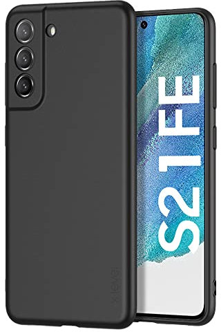 X-level Cover Compatibile con Samsung Galaxy S21 FE, Ultra Sottile e Morbido TPU Protettiva Custodia Silicone Rubber Protezione, Nero
