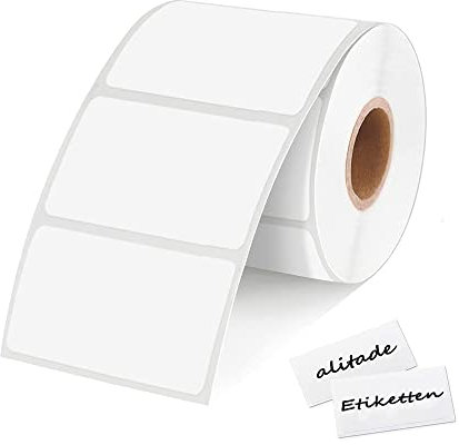 1000 Stück 89x36 mm Etiketten Selbstklebend,Ablösbare Haushaltsetiketten blanko auf Rolle-Etiketten Klebeetiketten Universal Etiketten für Büro Küche Vorratsboxen und Flaschen, Tüten Aufkleber