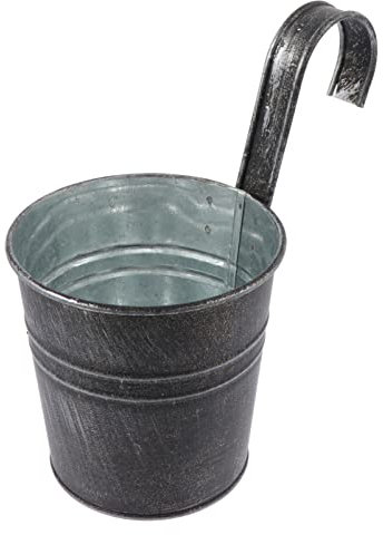 Cabilock Pot De Fleurs Vintage en Fer Drainage Amovible À Suspendre Au Mur pour Balcon Gris