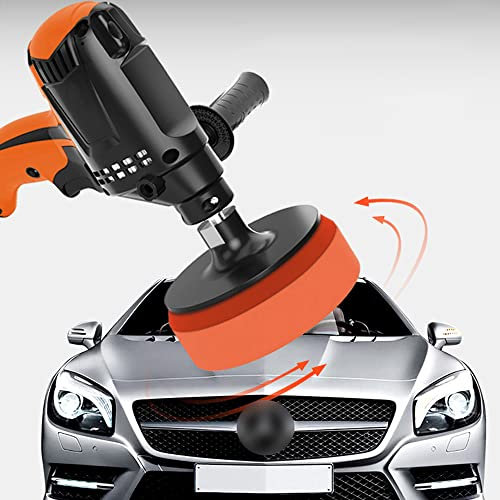 Poliermaschine Hancaner 980 W auto Poliermaschine, 6 Variable Geschwindigkeit, mit Wollrad,Kohlebürsten,Schleifpapier,abnehmbarer Griff und Seitengriff,zum Polieren von Auto, Boot, Motorrad