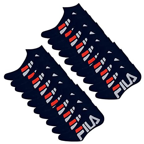 FILA Damen Herren Sneaker Socken Sportsocken Kurzsocken 10 Paar, Farbe:Blau, Größe:39-42, Artikel:-321 navy