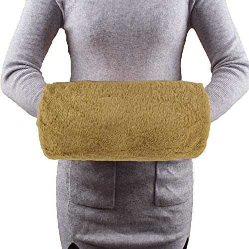 Manchon en Fausse Fourrure, Manchon Fourrure Fausse Moelleux Manchon Chauffe-Mains Peluche Main Manchons Doux Manchons d'hiver Chaud pour Femme Homme RéChauffant la Main en Hiver (Kaki)