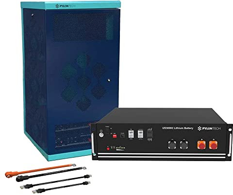 Pylontech 1 batterie LiFePO4 US3000C 3,5 kWh avec câble de raccordement onduleur et armoire de batterie