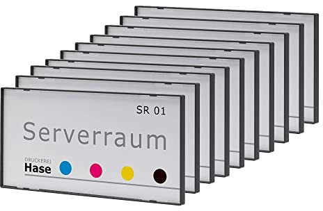 10 Kairo Economy Türschilder 75 Sparpack | 75x150 mm | im Hoch- und Querformat verwendbar | selbstklebend | Büroschild | Türschild Büro | Grau
