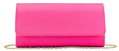 MODELISA - Bolso De Fiesta Cartera De Mano Cadena De Hombro Boda Noche Novia Ceremonia Evento Mujer (Fucsia)