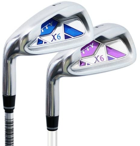 Mazze da golf per mancini in ferro da 7 per uomini e donne, corpo in acciaio al carbonio/ferro da golf per principianti (albero da donna-grafite)