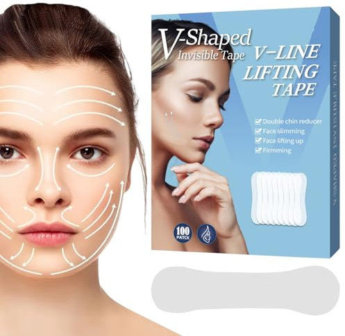 Bande de lifting du visage | 100 pièces de ruban adhésif pour les rides | Bande de lifting invisible et respirante pour le cou du visage, autocollant de lifting instantané Bexdug
