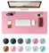 YSAGi Leather Desk Mat, Large Mouse Mat, Non-Slip Desk Pad, Waterproof PU Leather Table Protector Writing Pad for Office and Home (60 x 35 cm, Pink)