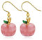 Natürlicher Halbedelstein Obst-Apfel-Schmuck – niedliche Apfel-Ohrringe aus Edelstahl mit Haken für Frauen und Mädchen, One size, Edelstahl, Kein Edelstein