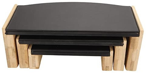 UPQRSG Elevadores para Exhibición, Elevadores de Exhibición de Cuero de PU Negro, Juego de Soporte de Exhibición de Joyería de 3 Piezas, Elevadores de Exhibición de Joyería Multifuncional