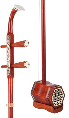 LANDTOM Erhu2 Instrument à cordes chinois en bois de rose Violon fiddle Instrument de musique chinois à 2 cordes avec accessoires pour débutants de niveau d'entrée (gravure rouge)