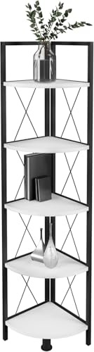 VCM Standregal 34x34x160 cm 5 Fächer Holzwerkstoff Bücherregal Deko | Stauraum für Bücher und Dekoration - Wohnzimmer oder Flur - Bücherliebhaber - Für mehr Ordnung im Alltag