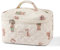 uekeboag Große Reise-Make-up-Tasche für Damen, Gesteppt, Blumenmuster, Baumwolle, Kosmetiktasche