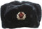 Bison USCHANKA Russland FELLMÜTZE WINTERMÜTZE SCHAPKA Ushanka CHAPKA FLIEGERMÜTZE PELZMÜTZE MIT Stern KOKARDE UDSSR (Schwarz, 62)
