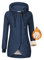 Lonya Felpa Donna con Zip e Cappuccio Felpe Pile Invernale Caldo Hoodie Cappotto a Manica Lunga Giacca Cerniera Peluche con Tasche Giubbotto Giubbino Sweatshirt, Blu Marino, S